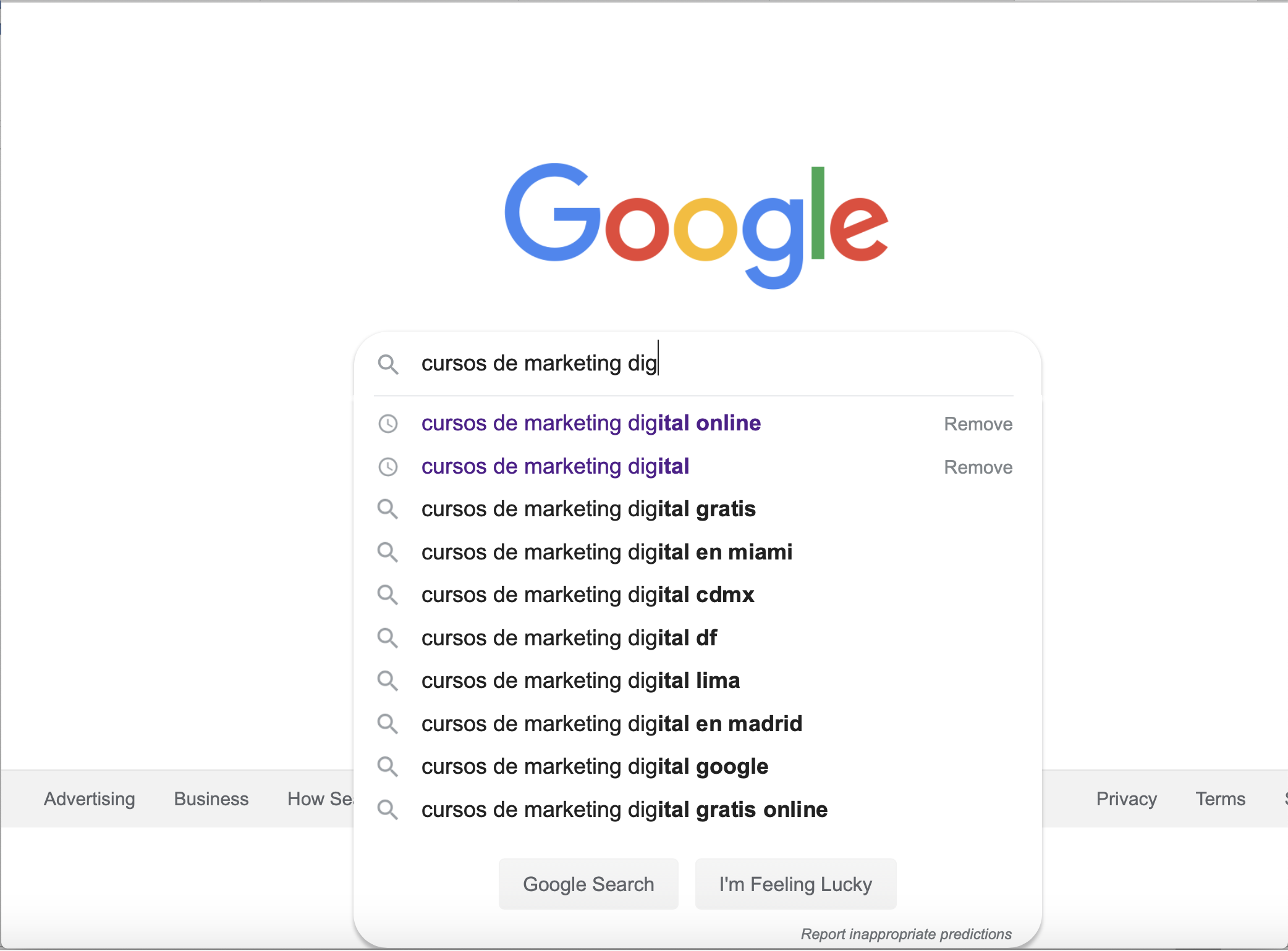 “Auto-completador” de Google 